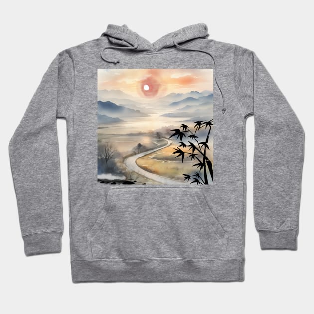 Korean painting, beautiful ink painting Hoodie by zzzozzo